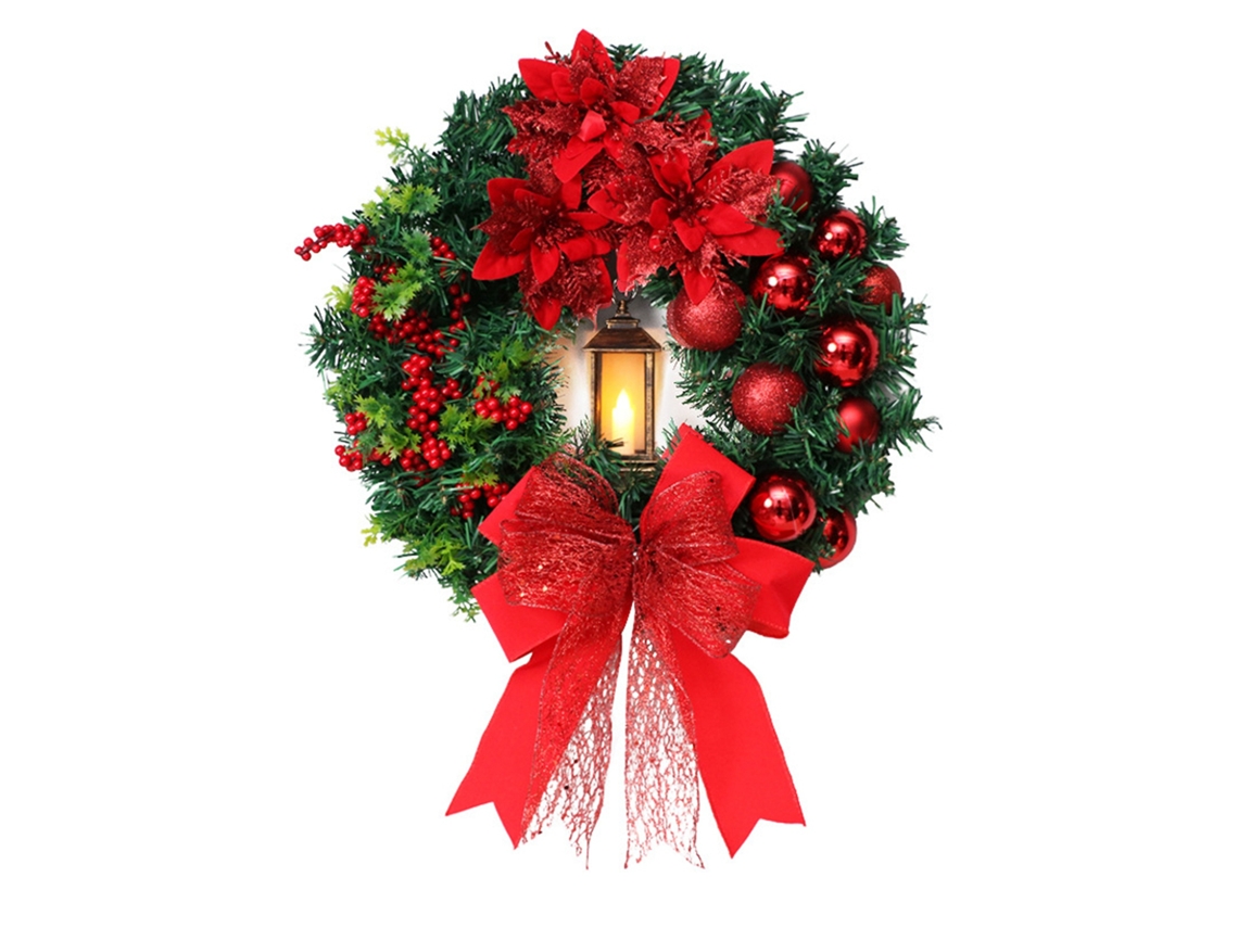 Laxiscreed Decoração De Natal Para Porta Com Luz E Pilhas, 40cm, Perfeita Para A Sua Casa
