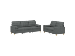 Sofa Set, Sofa Sets Vidaxl Cinzeto Tecido (n/a)
