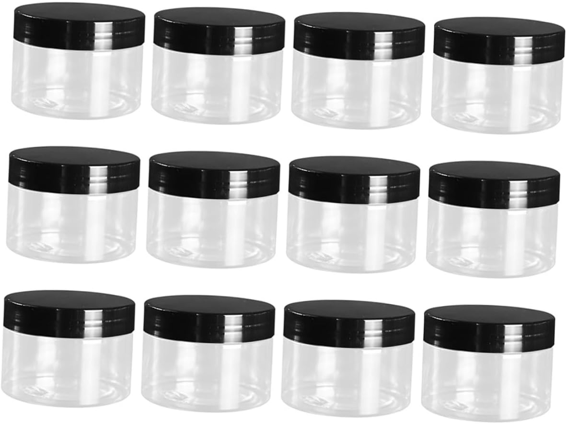 Conjunto De 12 Potes Cosméticos Transparentes, Recipientes Plásticos