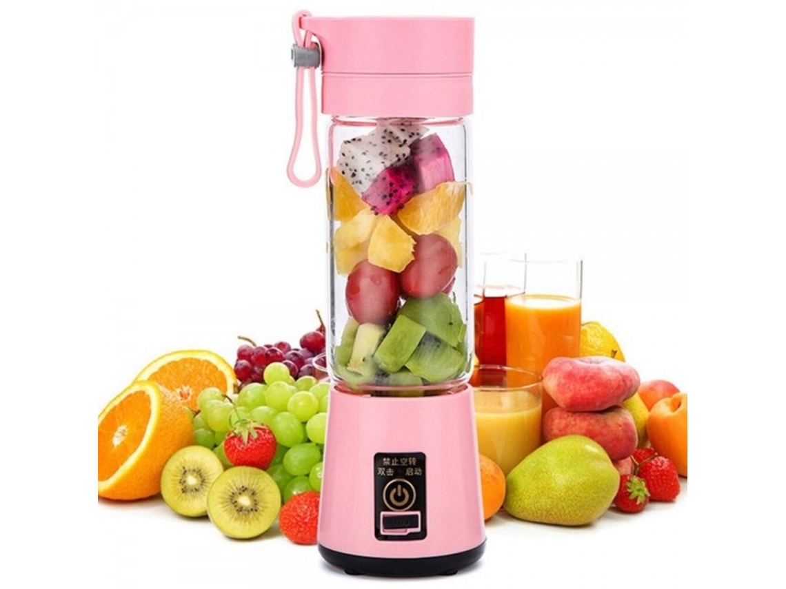 Mini Espremedores Portáteis Liquidificador Elétrico Misturadores Rosa