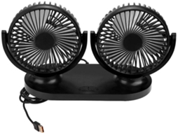 Ventilador De Carro, Ventilador De Carro Usb Cabeça Dupla Preto