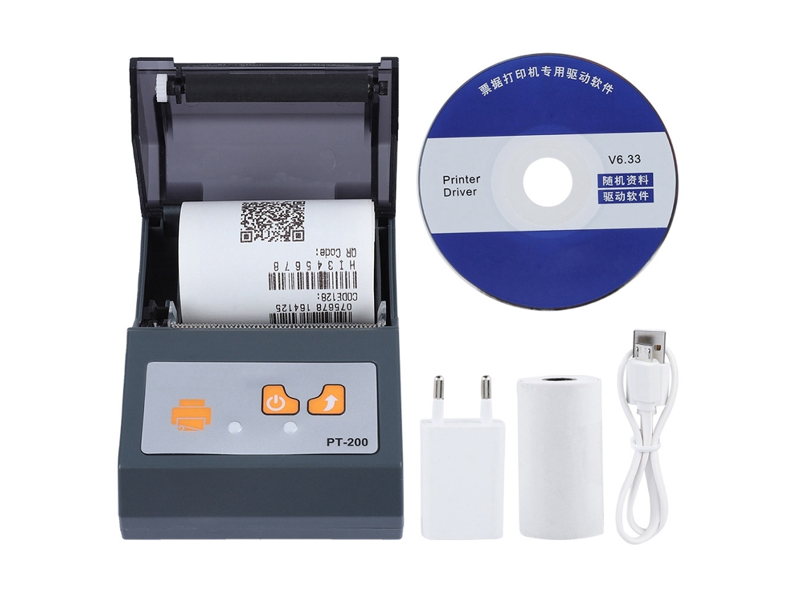 Impressora Bluetooth Mini Portátil Manual Sem Fio De Impressão Térmica