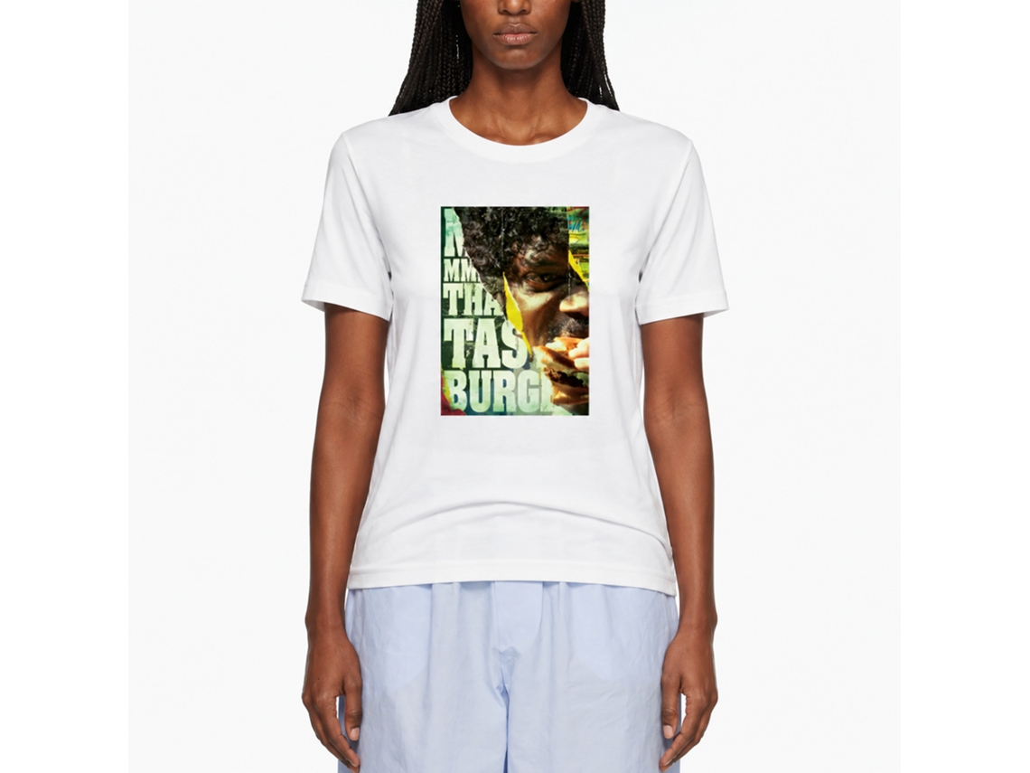 Rockinstone Men's T-shirt Pulp Fiction Kahuna Burger Graphic Print Tee White Size:m