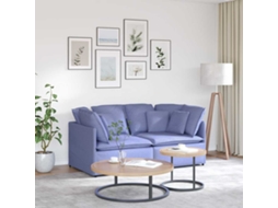 Vidaxl Sofá Modular Com Almofadas Tecido Azul Ganga