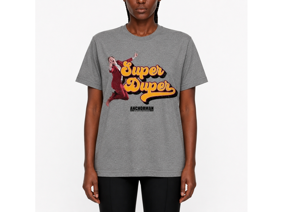 Rockinstone Anchorman Movie Super Duper Heather Graphite Adult T-shirt Size:xl