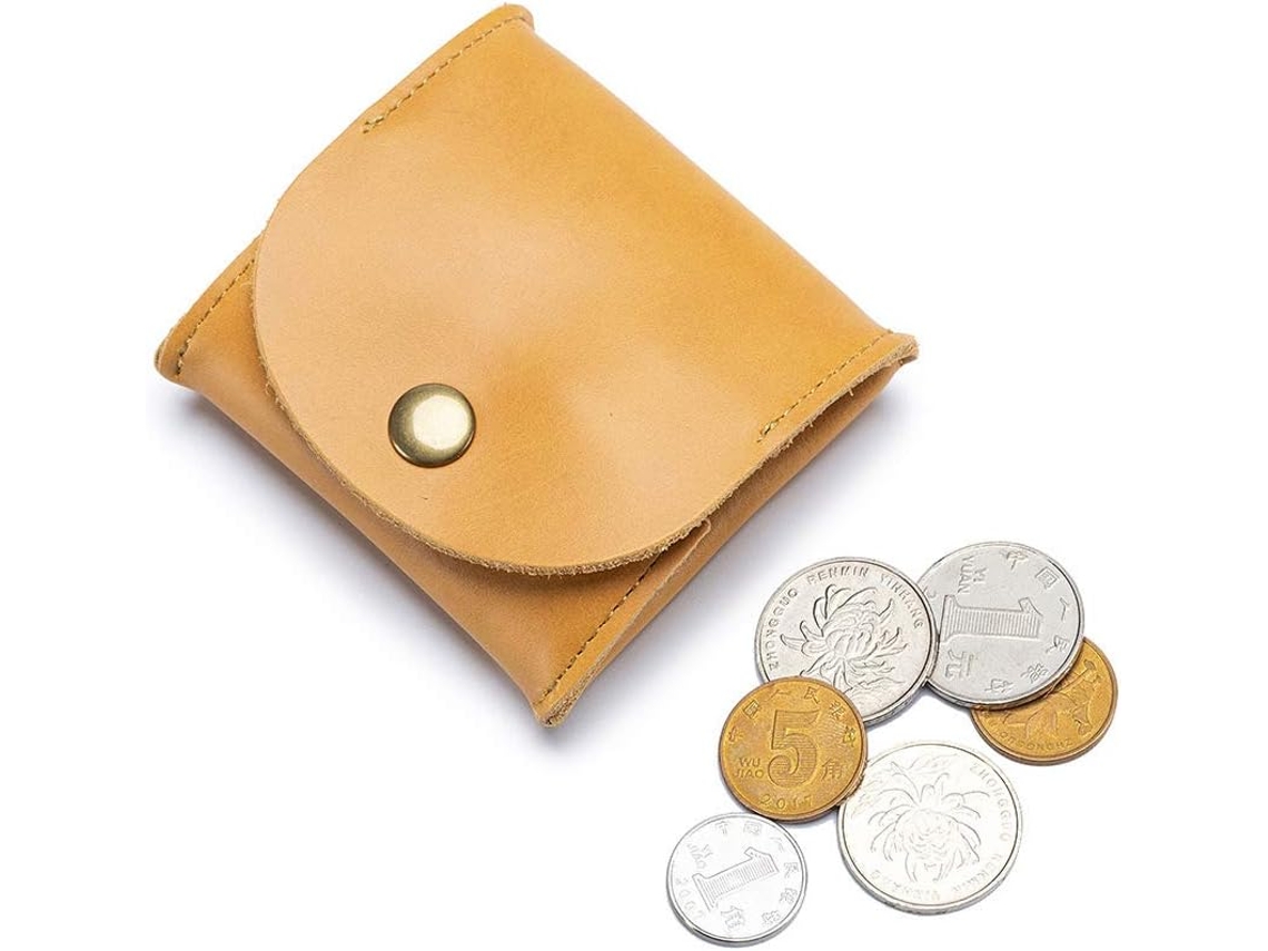 Carteira Porta-moedas Pu Com Fecho Amarela