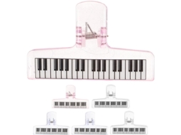Conjunto de 6 pinos de acrílico transparente para partituras de piano, leves e antiderrapantes, ideais para salas de aula.