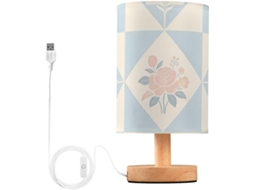 Luminária de mesa Yuiboo com luzes florais suaves e entrada USB para iluminação noturna do quarto.