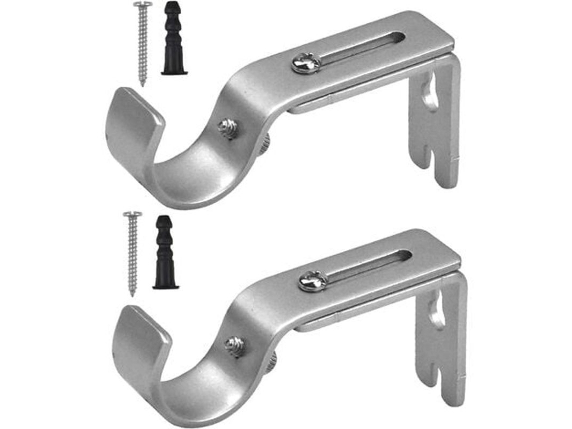 Suporte de barra de cortina Nova Line ajustável, 2 peças, parede, aço, 25mm | S/MARCA