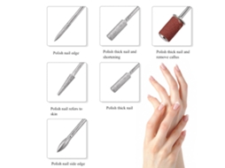 Rebe - Lixadeira Elétrica em Formato de Caneta com 6 Brocas para Manicure e Pedicure Profissionais