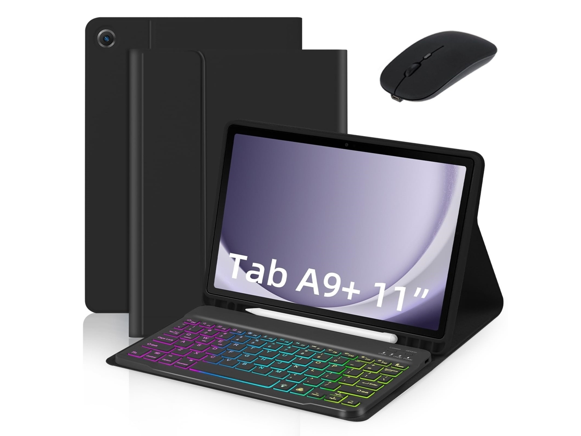 Lurelia Capa Com Teclado Bluetooth Para Samsung Tab S7fe 12.4 Com Rato, Rgb, Preto