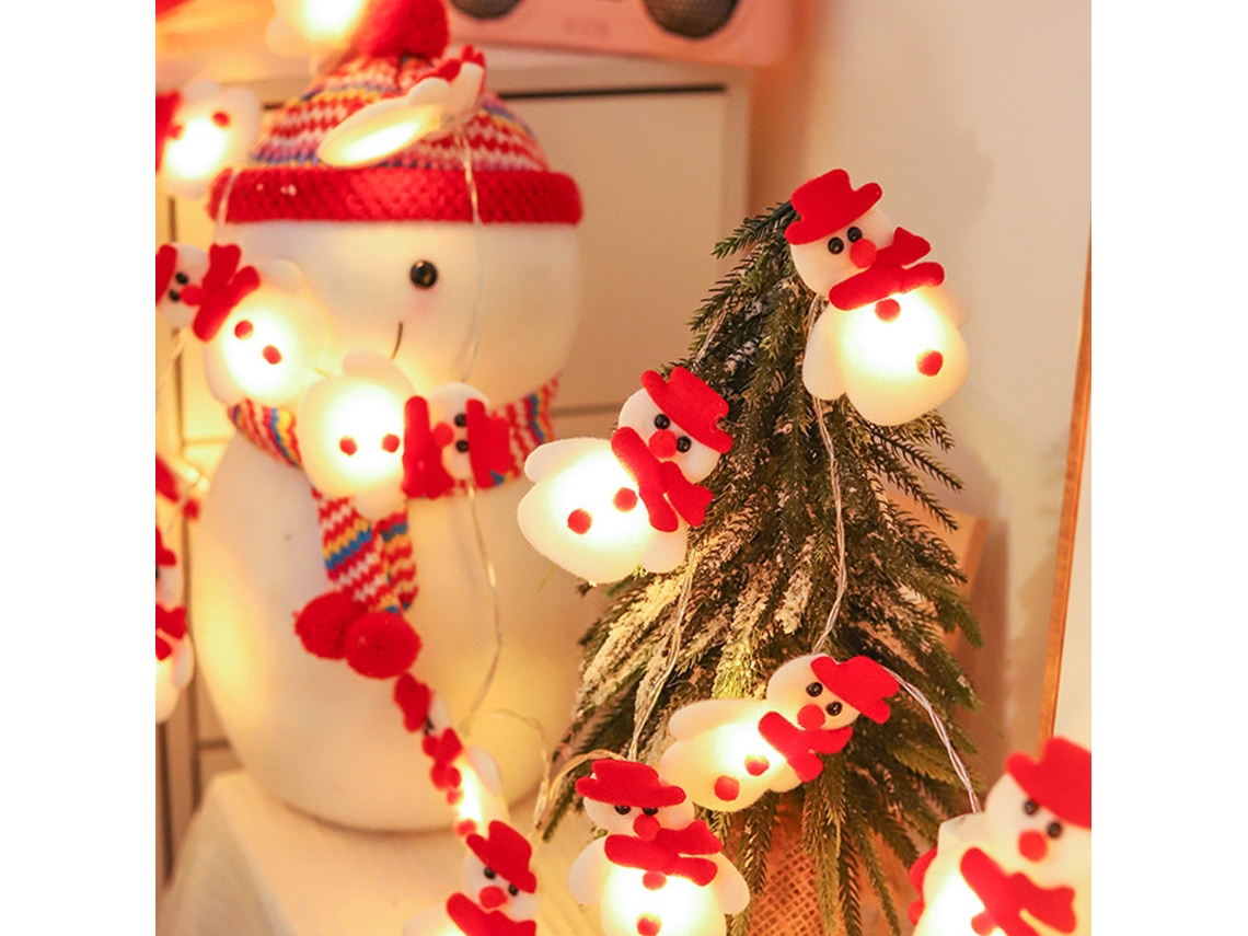Luzes de Natal com Boneco de Neve Luzes Acendidas Pelúcia Curta para Decorações NEVEANCE