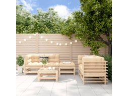 Vidaxl 6 Pcs Conjunto Lounge De Jardim Pinho Maciço