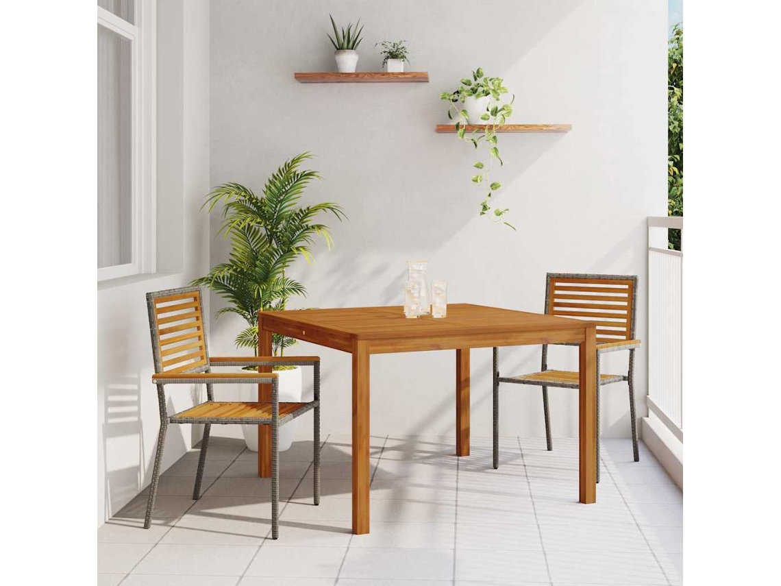 Vidaxl Conjunto De Jantar Para Jardim 3 Pcs Cinzeto