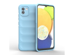 Capa Halinuia Para Samsung Galaxy A03 Magic Shield Tpu Azul Claro (forro Interior Em Flanela)