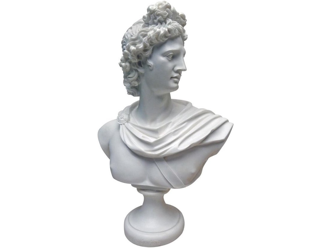 Apollo Belvedere Bustenbeeld - Marmeren Hars - 30 Cm - Wit