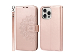 Capa Para Iphone 15 Pro Max Pele Sintética Magnética Rosa