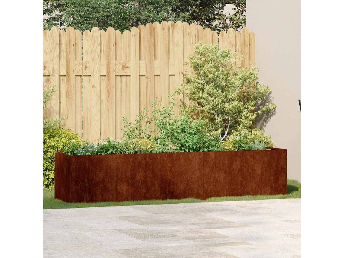 Vaso de Jardim Enferrujada Vaso de Jardim HarlanV1 (200x40x40 cm) em Aço Resistente