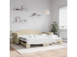 Vidaxl Sofá-cama Com Gavetão 100x200 Cm Tecido Cor Creme