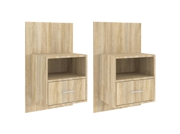 Mesas de cabeceira montadas na parede MAISON EXCLUSIVE carvalho siena 2 pcs
