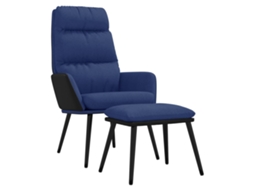 Relaxing Chair With Stool, Relaxing Chairs With Stools Vidaxl Azul Tecido