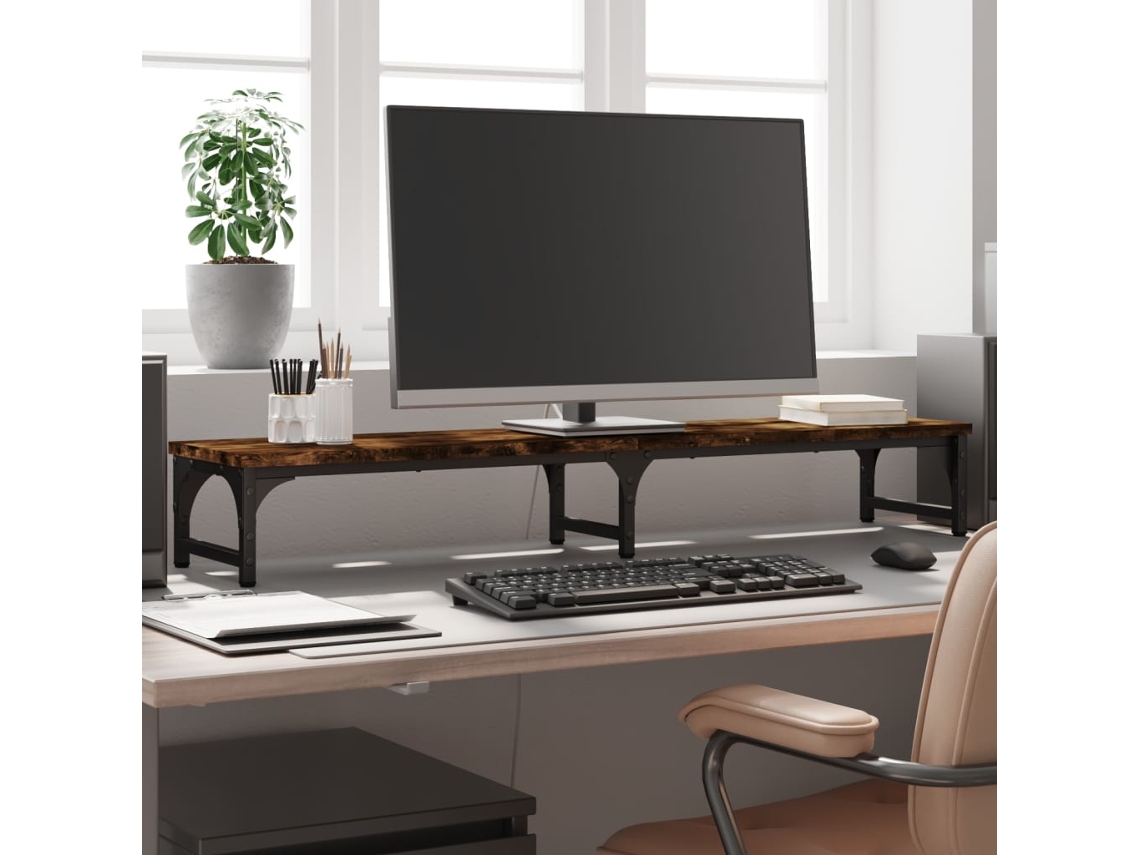 Vidaxl Suporte Monitor 105x23x15,5cm Derivados Madeira Carvalho Fumado