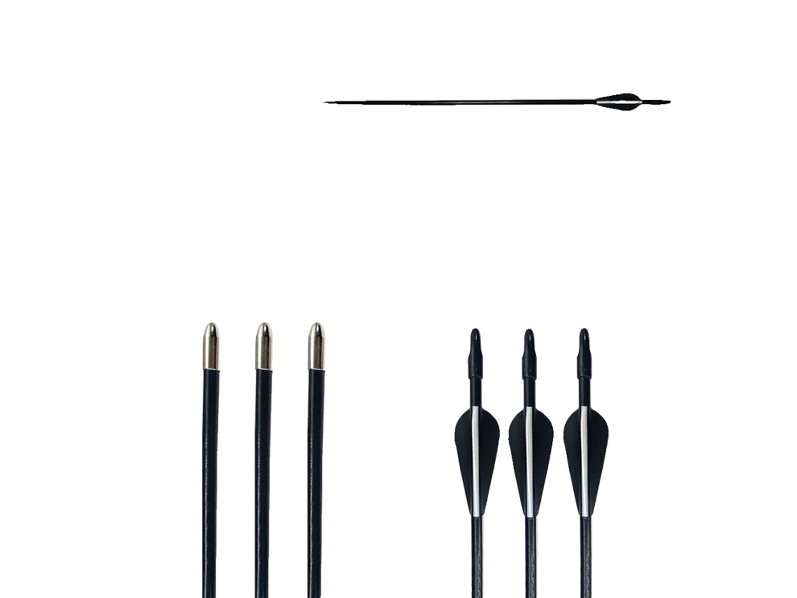 Flechas, Material Composto Durável, Pontas De Metal, 12pcs