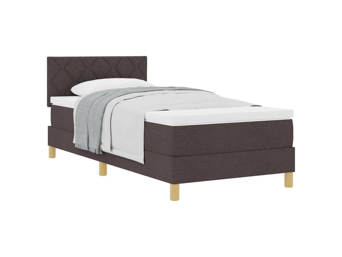 Cama Box com Colchão Marrom Escuro Tecido MAISON EXCLUSIVE (100x200 cm)