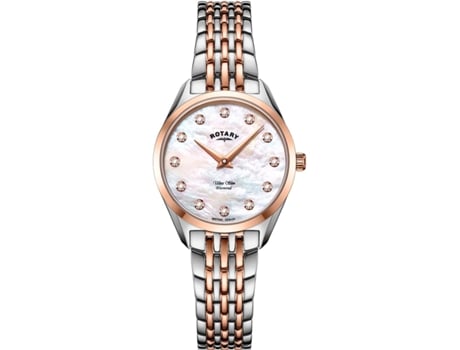 Relógio feminino ouro rosa aço inoxidável ultrafino Lb08012/41/D ROTARY