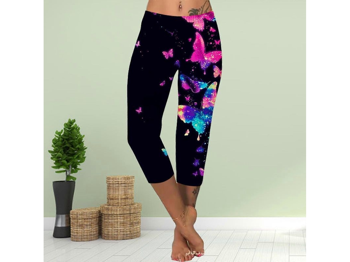 Calcinha Legging Curta Estampada Borboleta Lua 3D S/MARCA