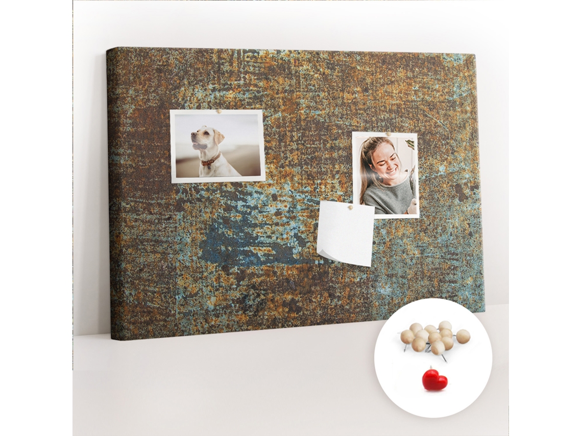 Painel De Cortiça Para Parede Ferrugem No Metal Para O Corredor Espelharte (60x40 Cm)