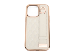 Aetheria capa de Telefone com Pulseira e Suporte Anti queda Anti risco para Iphone 14 Pro Max Branco Leite