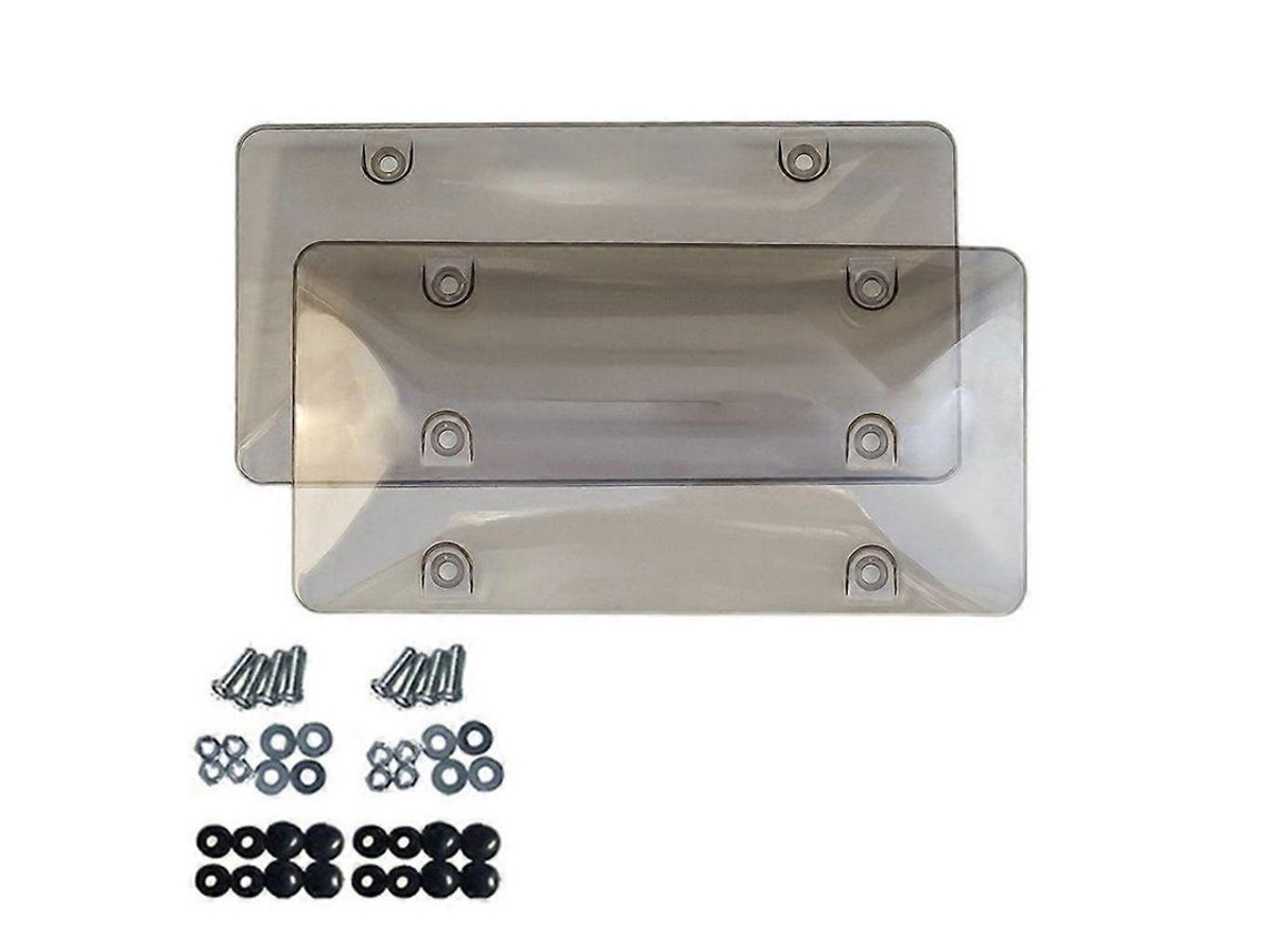 Quadro De Placa De Carro Com Proteção Uv Em Plástico, Cor Preto/transparente/cinza, Ideal Para Personalizar E Proteger Sua Placa Cinza Fumê