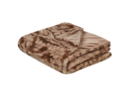 Colcha Peluda De Estilo Moderno Beliani Bakira De Pelo Sintético Marrón 200x220x1.5