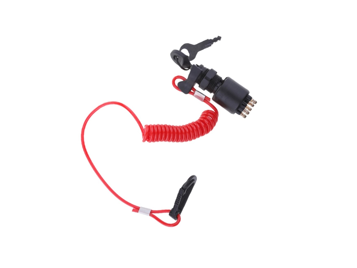 Chave de ignição de substituição simples para interruptor de barco desgastado, com cabo.