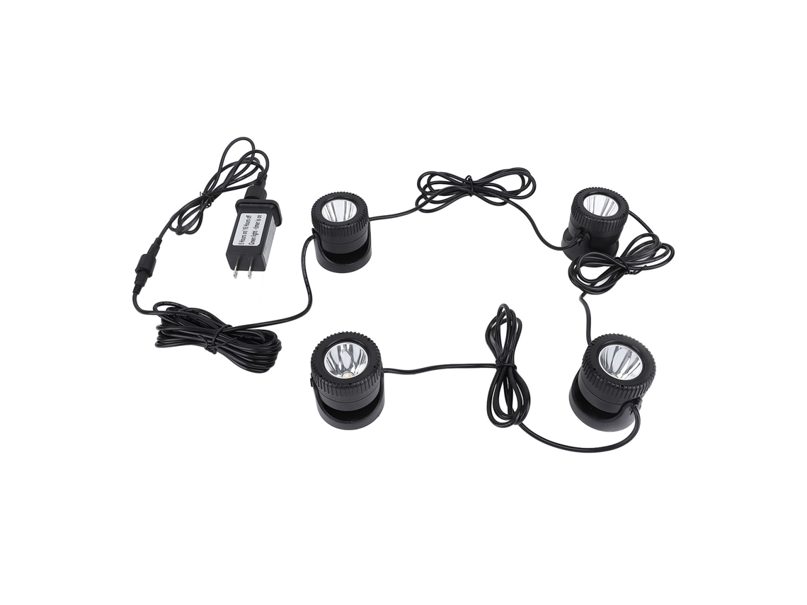 Luminária para lago 4 em 1 2026 com temporizador, LED branco quente 3000k/3200k, submersível, à prova d'água IP68, plugue americano 110v