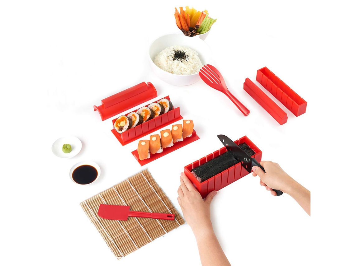 Kit Fazer Sushi Completo Com Faca E Tutoriais Em Vídeo, 10 Peças.