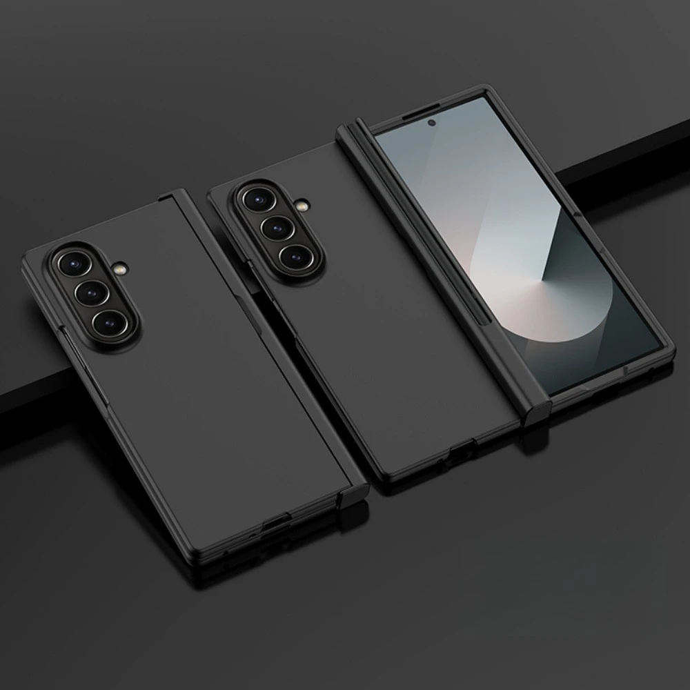 (preto, Galaxy Z Fold7) Capa De Luxo Em Policarbonato Com Textura Agradável Ao Toque E Compartimento Para Caneta Stylus