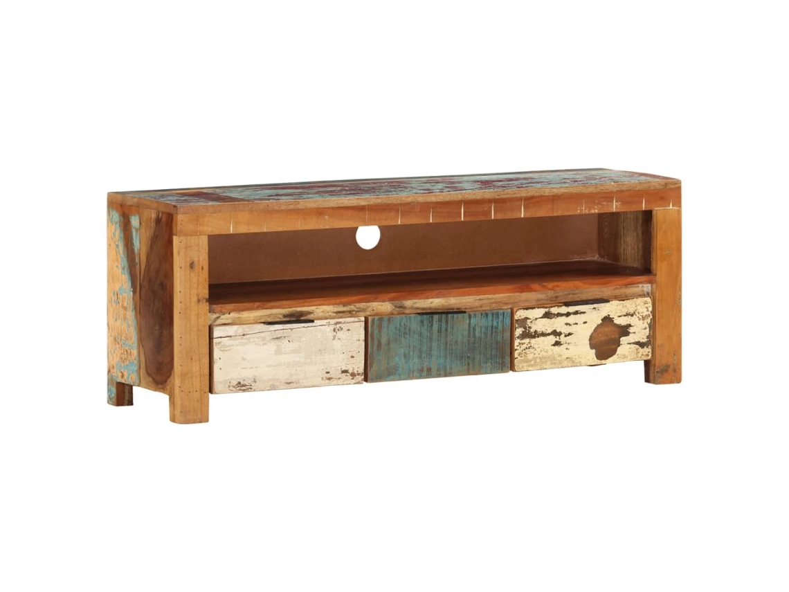 Vidaxl Móvel De Tv 110x30x40 Cm Madeira Recuperada Maciça