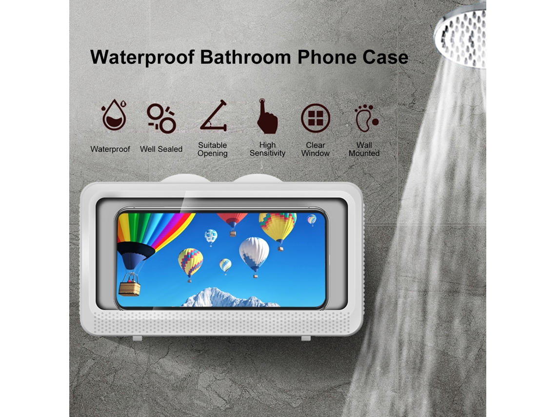 Aetheria capa de Telefone À Prova D'água para Banheiro com Suporte de Parede Selado Touchable Ajustável