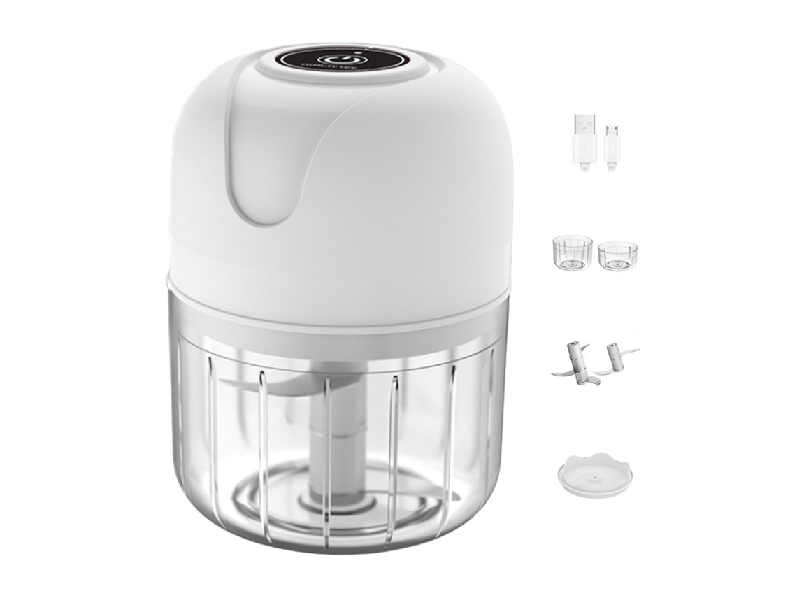 Picador elétrico de alimentos para uso na cozinha, mini processador de alimentos recarregável por USB com design de separação a seco, P Slowmoose