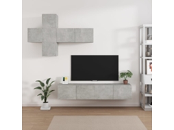 Tv Cabinet Set, Tv Cabinet Sets Vidaxl Cinzeto Madeira Processada (n/a)