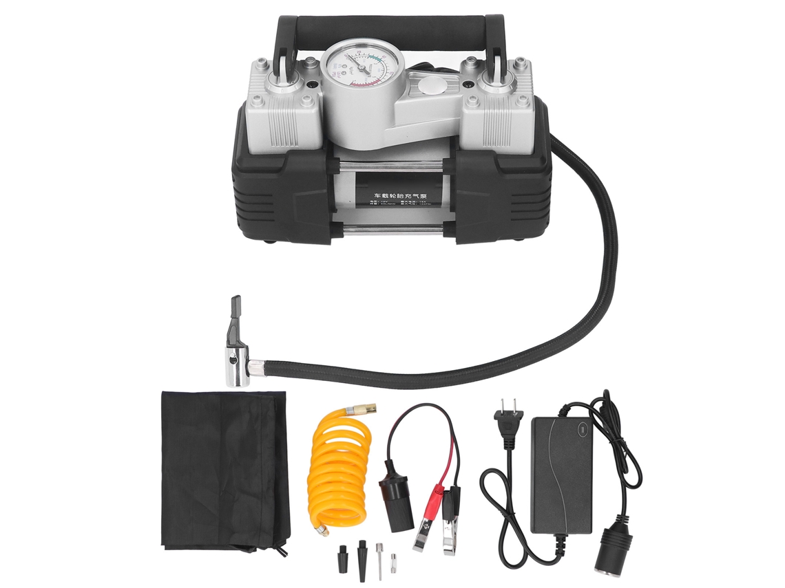Compresor De Ar Portátil 100psi Para Pneus Com Manômetro, Luz Led E Voltagem 100‑240v - Bomba De Inflação Para Carro