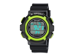 Relógio eletrônico esportivo casual com pulseira de PVC e movimento digital (verde fluorescente)