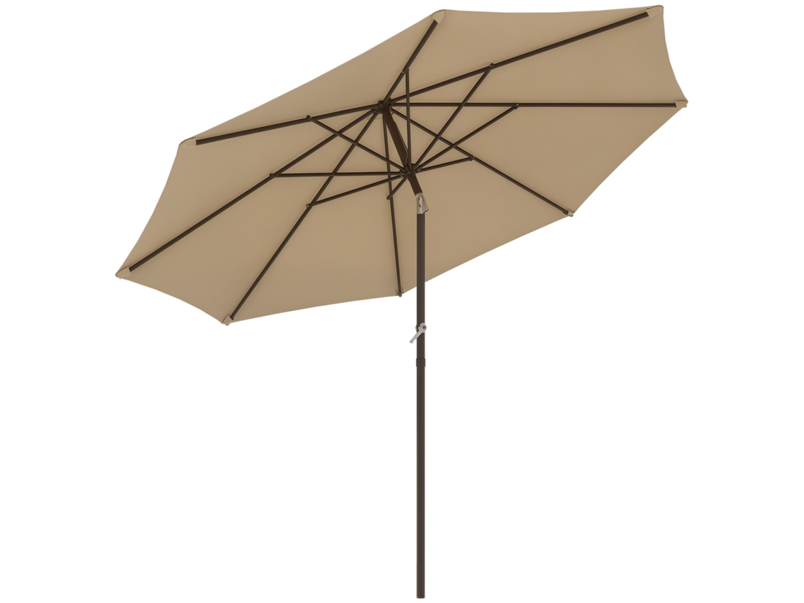 Guarda sol de Jardim Ø 2,63 M em Metal Poliéster Redondo 180g/m² com Manivela Bege Ge