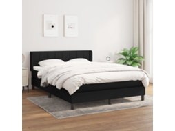 Vidaxl Cama Com Molas/colchão 140x200 Cm Tecido Preto