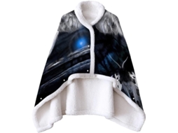 Manta de Lã Sherpa Fansu Grossa Macia Estampada com Botões em Microfibra Ideal para o Inverno Adultos e Crianç