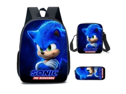 Conjunto Escolar 3 Peças, Estampa De Desenho Animado Com Mochila, Estojo E Bolsa De Ombro