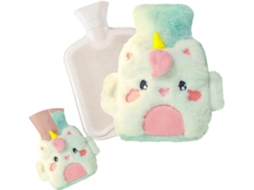 Bolsa De Água Quente Macia Unicórnio Azul Claro 500ml Desenho Animado Fofo H AQUAFORGE