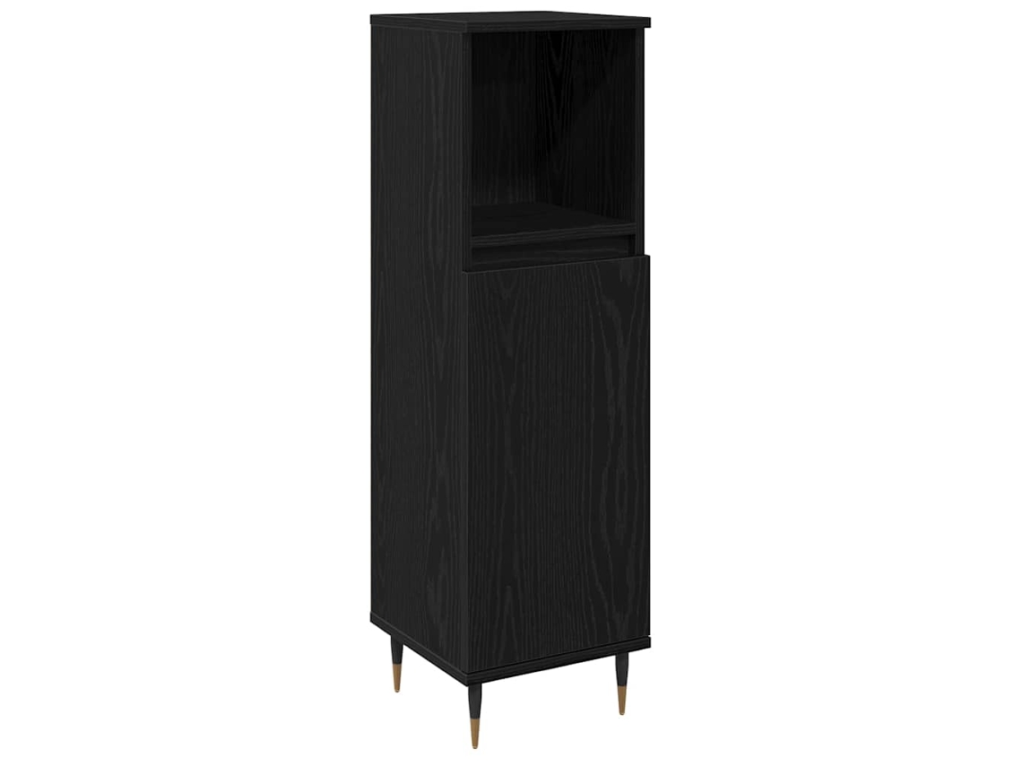 Armário de Banheiro com Porta Carvalho Preto 30x30x100 cm MAISON EXCLUSIVE